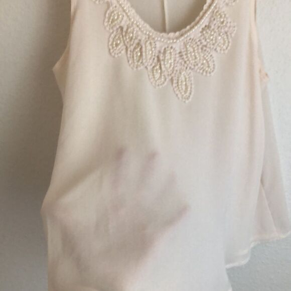 Lush Ivory Beaded Tank Top -S - Picture 7 of 8